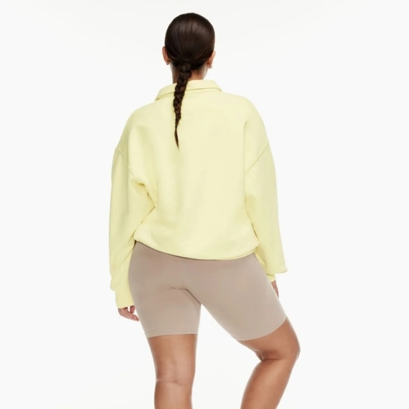 TNA Aritzia Cozy Fleece Boyfriend Sweatshirt - Yellow, Women, XS, NWT - Picture 2 of 6